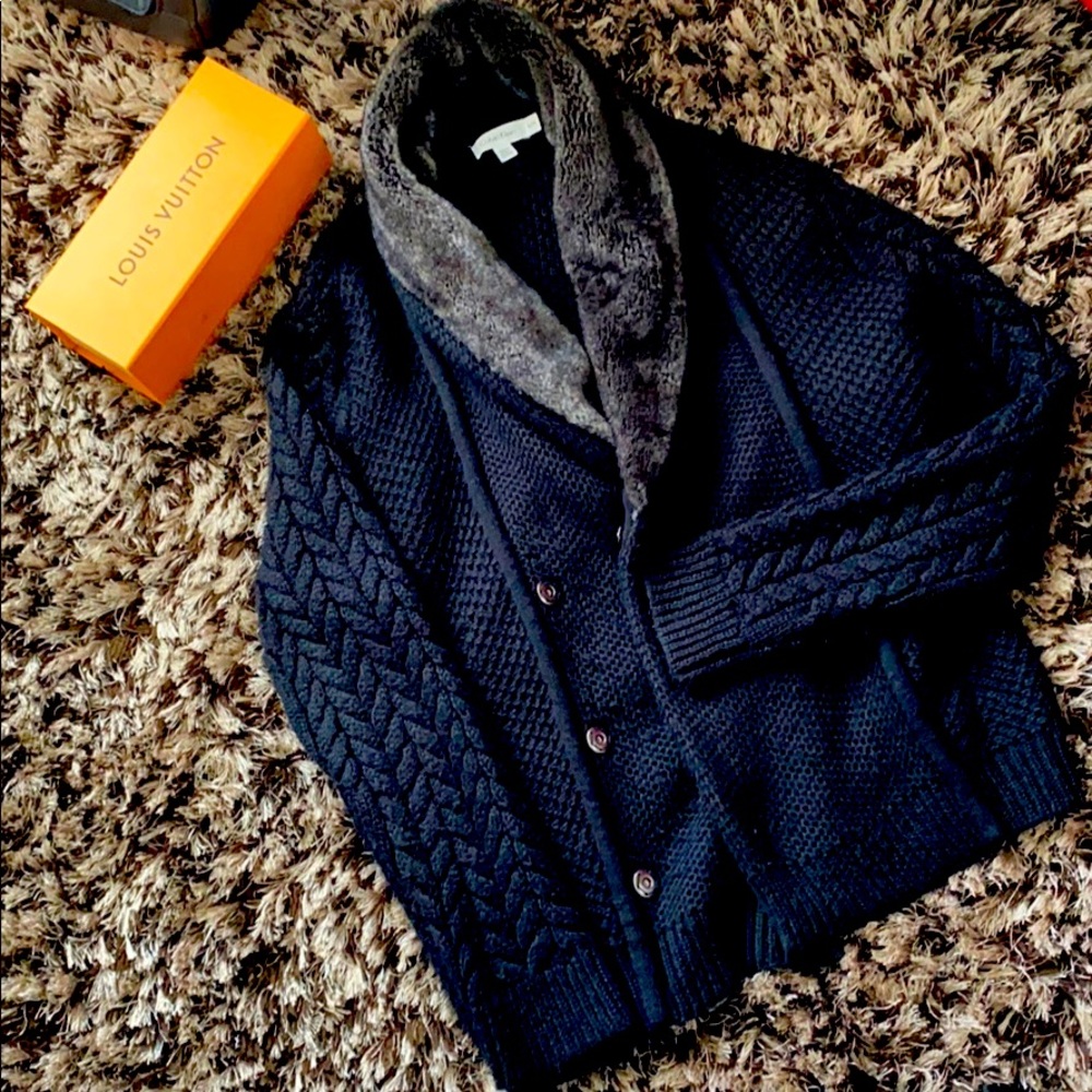 Calvin Klein Faux fur neck Men’s Sweater